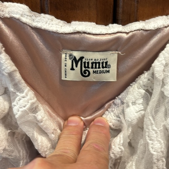 Show Me Your MuMu White Lace Mini Dress - Picture 3 of 4